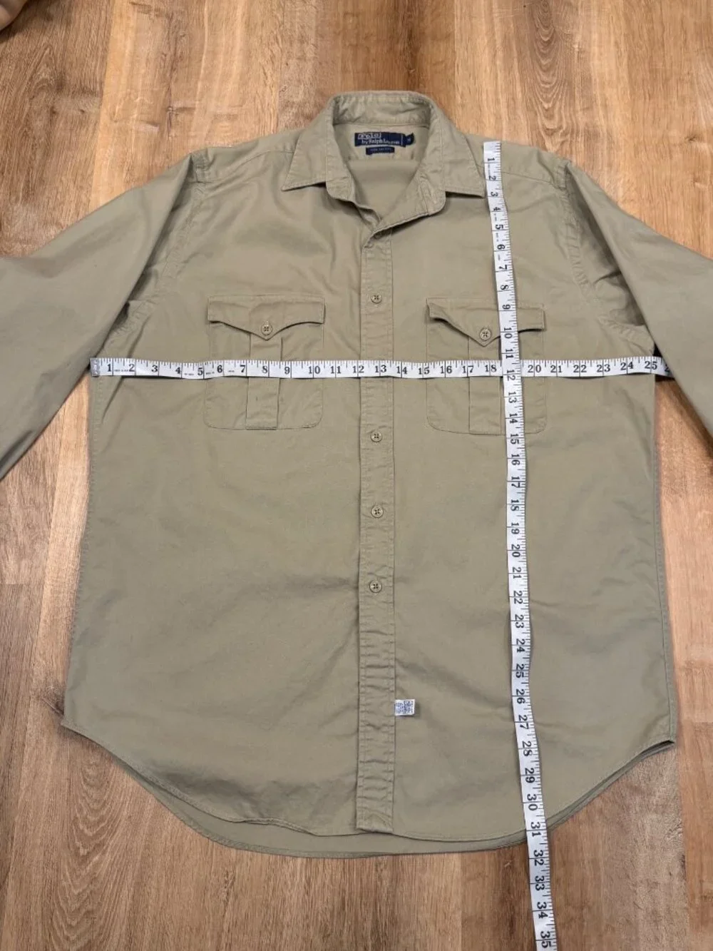 90s Polo Ralph Lauren Safari Key West Fishing Button Down Shirt Mens Medium Beig
